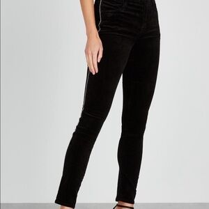 J BRAND black velvet skinny jean with rhinestone trim